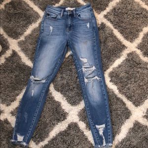 High waisted skinny jeans